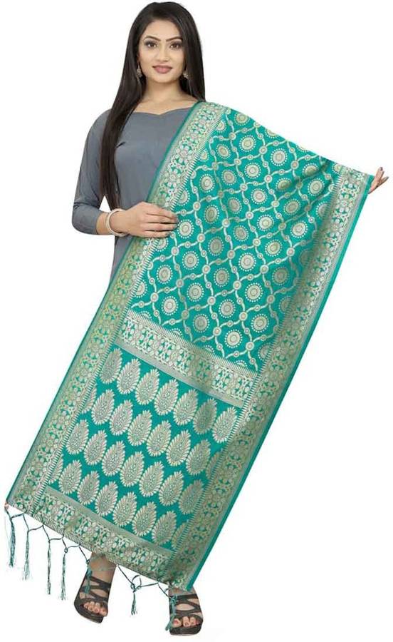 Jacquard Woven Light Blue Women Dupatta