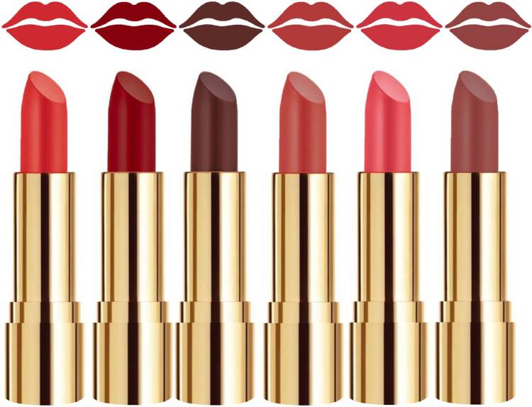 RYTHMX Daily Wear Bold Color Payoff Creme Matte Lipstick Combo Offer of 6 Pcs Code no-158 Price in India