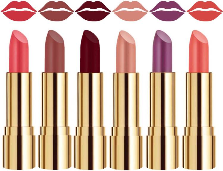 RYTHMX Daily Wear Bold Color Payoff Creme Matte Lipstick Combo Offer of 6 Pcs Code no-109 Price in India