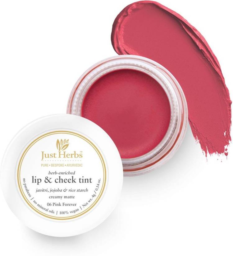 Just Herbs Creamy Matte Lip & Cheek Tint Blush For All Skin Type - Pink Forever Lip Stain Price in India