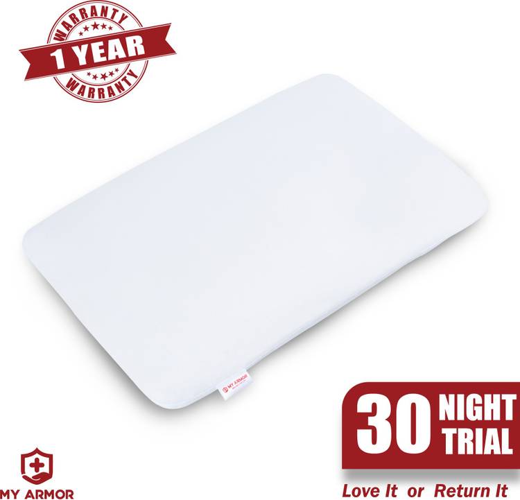 MY ARMOR Orthopaedic Thin Size (24.5" x 15.5" x 3.5") Memory Foam Solid Sleeping Pillow Pack of 1