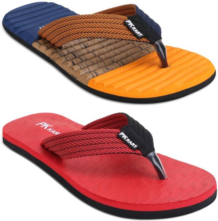 Mens Casual Comfort Stylish Trending Slippers (Pack Of 2) Flip Flops