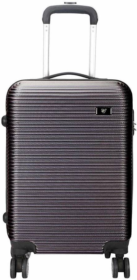 Small Cabin Luggage (56 cm) - Venus Dark Grey 56 Cm Hard Sided Cabin Carry On Light Weight Suitcase Luggage Bag With Telescopic Trolley And 360 Spinner Wheels - Grey