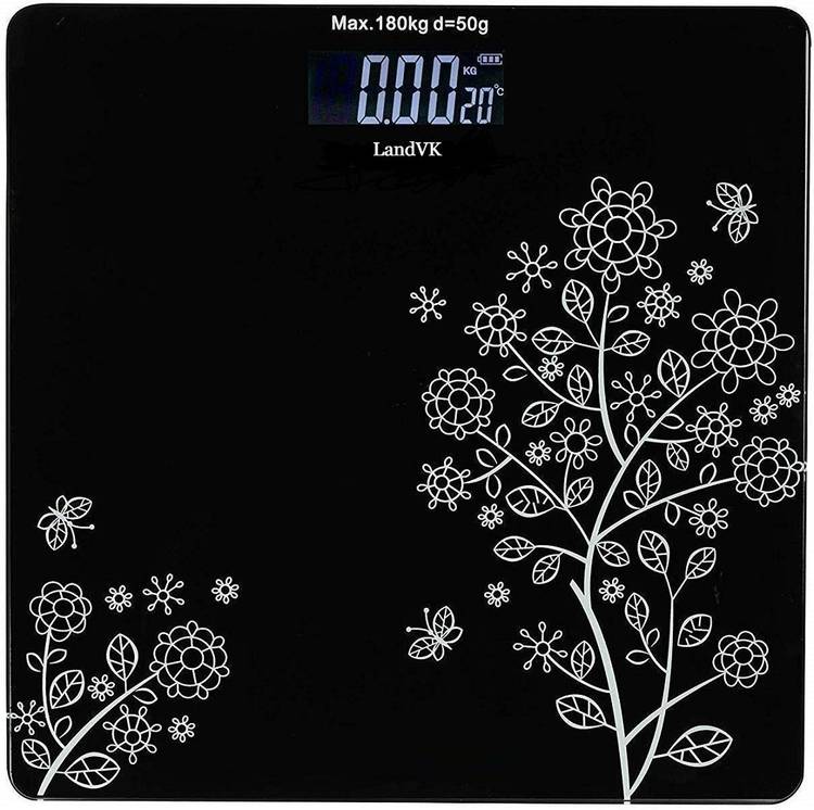 LandVK Heavy Duty Electronic Thick Tempered Glass LCD Display Square Electronic Digital Personal Bathroom Health Body Weight Bathroom Weighing Scale, weight bathroom scale digital, Bathroom Health Body Weight Scales For Body Weight, Weight Scale Digital 