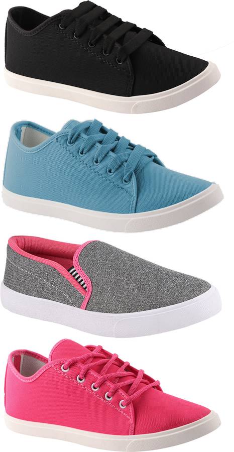 Trendy Light & Miss Perfect Combo Pack of 04 Pairs Sneakers For Women