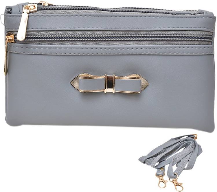 Casual, Formal, Party Silver  Clutch