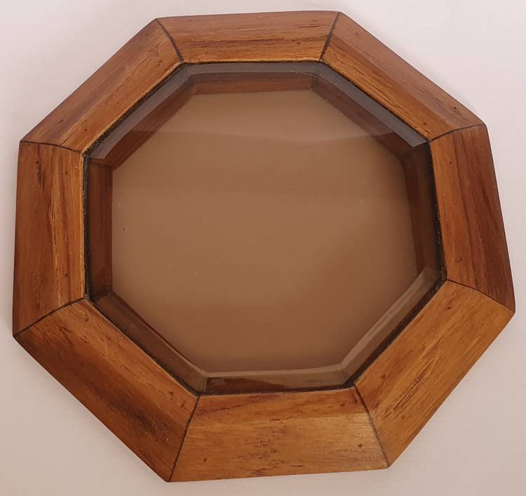 belample Hexagon Wood, Glass Coaster