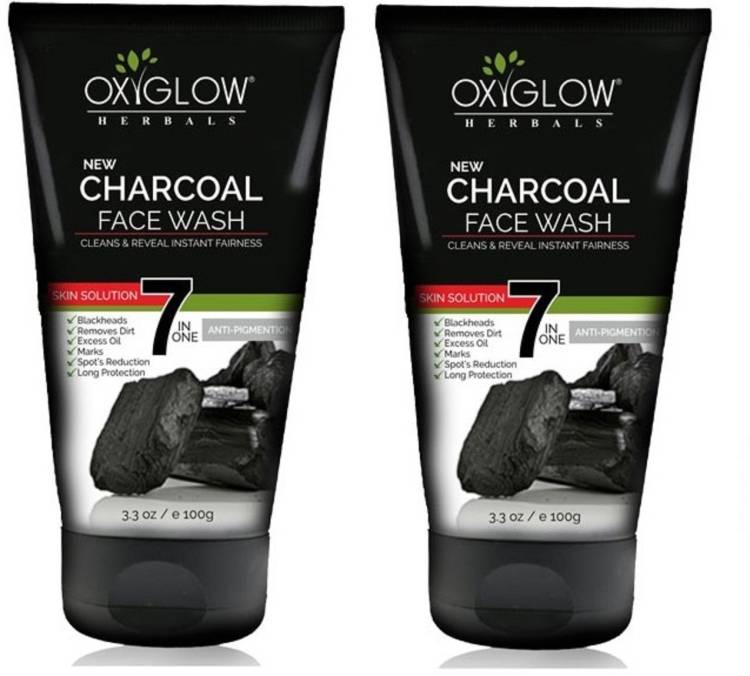 OXYGLOW Charcoal  100ml With Charcoal  100ml Combo Face Wash Price in India