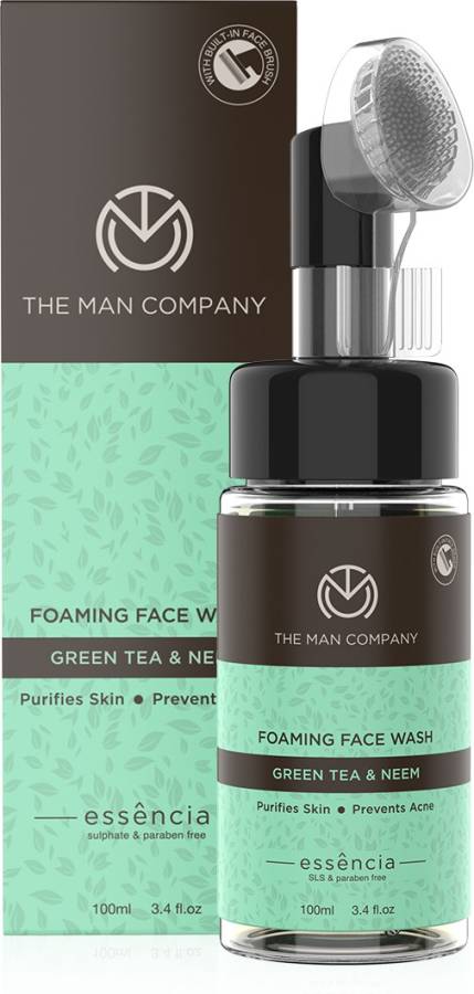 THE MAN COMPANY Foaming | Green Tea and Neem | Acne, Pimple | Exfoliating Brush | 100ml | Oily/Normal Skin Face Wash Price in India