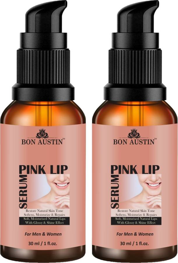 Bon Austin Premium Pink Lip Serum Oil - For Soft and Glossy Lips Combo Pack Of 2 bottle of 30 ml(60 ml) Price in India