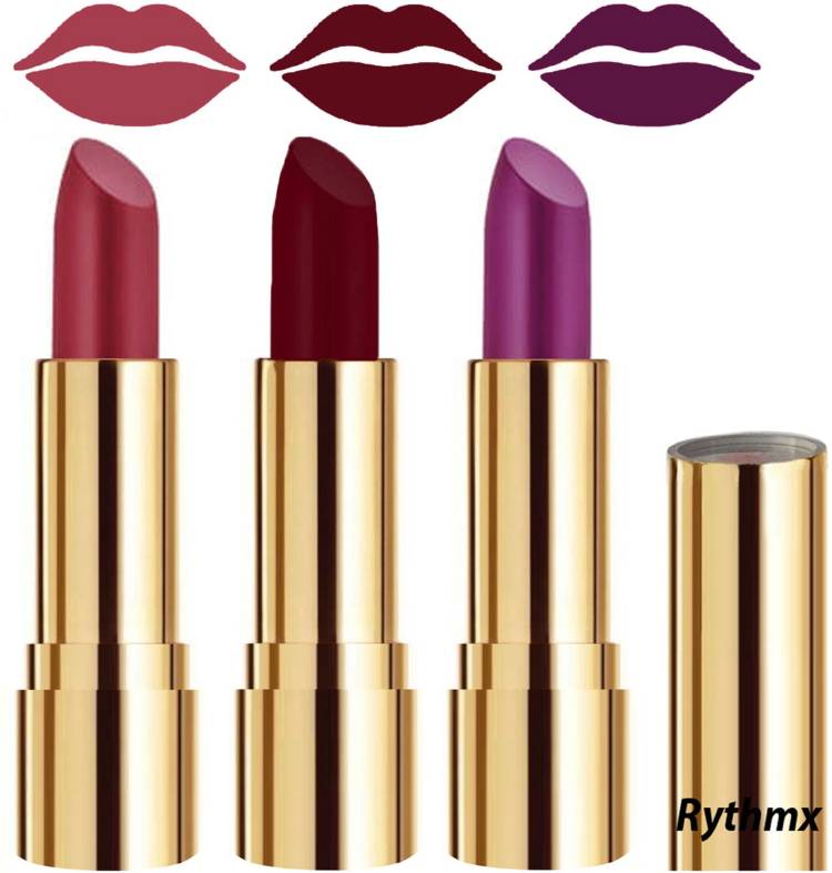 RYTHMX Soft Creme Matte Lip Colors Collection Combo Set of 3 Pcs Code no-1368 Price in India