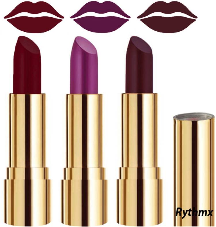 RYTHMX Soft Creme Matte Lip Colors Collection Combo Set of 3 Pcs Code no-1496 Price in India