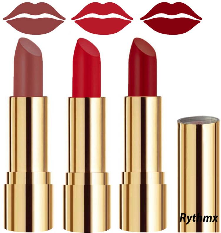 RYTHMX Smooth Creme Matte Lipstick for Girls Bold Colors in Just One Swipe Code no-453 Price in India