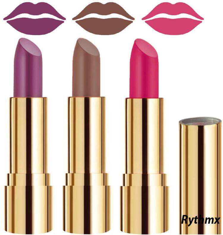 RYTHMX Soft Creme Matte Lip Colors Collection Combo Set of 3 Pcs Code no-1409 Price in India