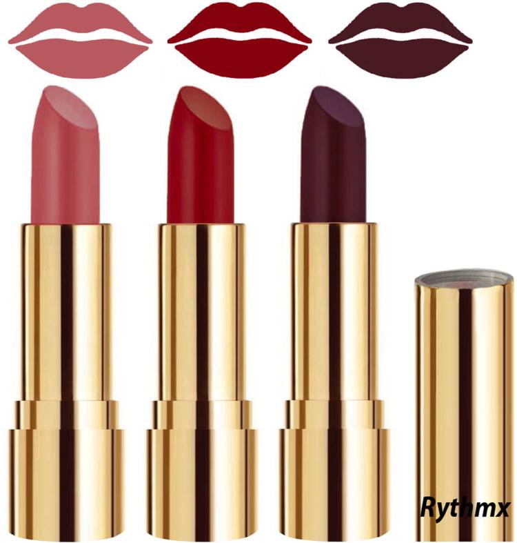 RYTHMX Soft Creme Matte Lip Colors Collection Combo Set of 3 Pcs Code no-1326 Price in India