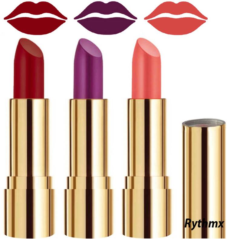 RYTHMX Soft Creme Matte Lip Colors Collection Combo Set of 3 Pcs Code no-1585 Price in India