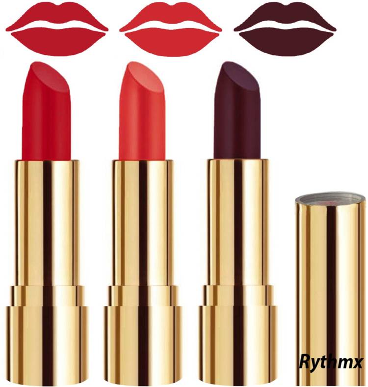 RYTHMX Soft Creme Matte Lip Colors Collection Combo Set of 3 Pcs Code no-1073 Price in India