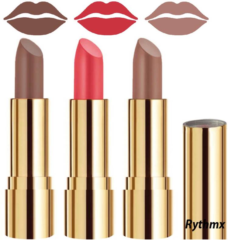 RYTHMX Soft Creme Matte Lip Colors Collection Combo Set of 3 Pcs Code no-1127 Price in India