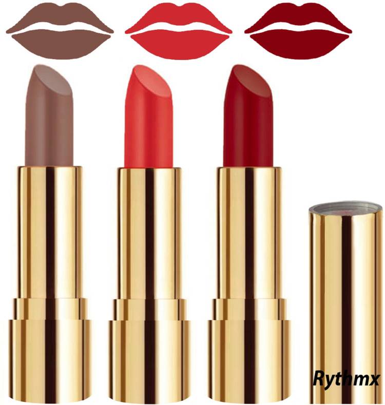 RYTHMX Smooth Creme Matte Lipstick for Girls Bold Colors in Just One Swipe Code no-528 Price in India
