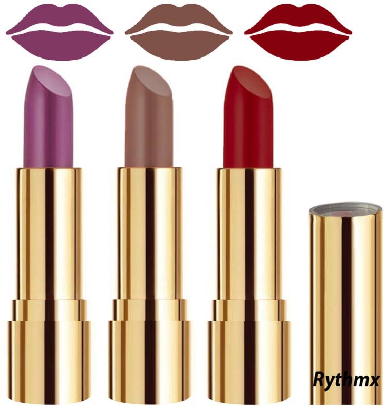 RYTHMX Soft Creme Matte Lip Colors Collection Combo Set of 3 Pcs Code no-1413 Price in India