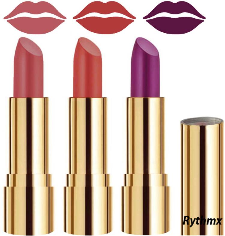 RYTHMX Soft Creme Matte Lip Colors Collection Combo Set of 3 Pcs Code no-1309 Price in India