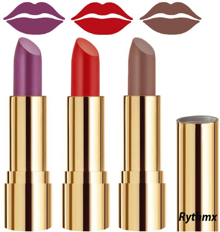 RYTHMX Soft Creme Matte Lip Colors Collection Combo Set of 3 Pcs Code no-1465 Price in India