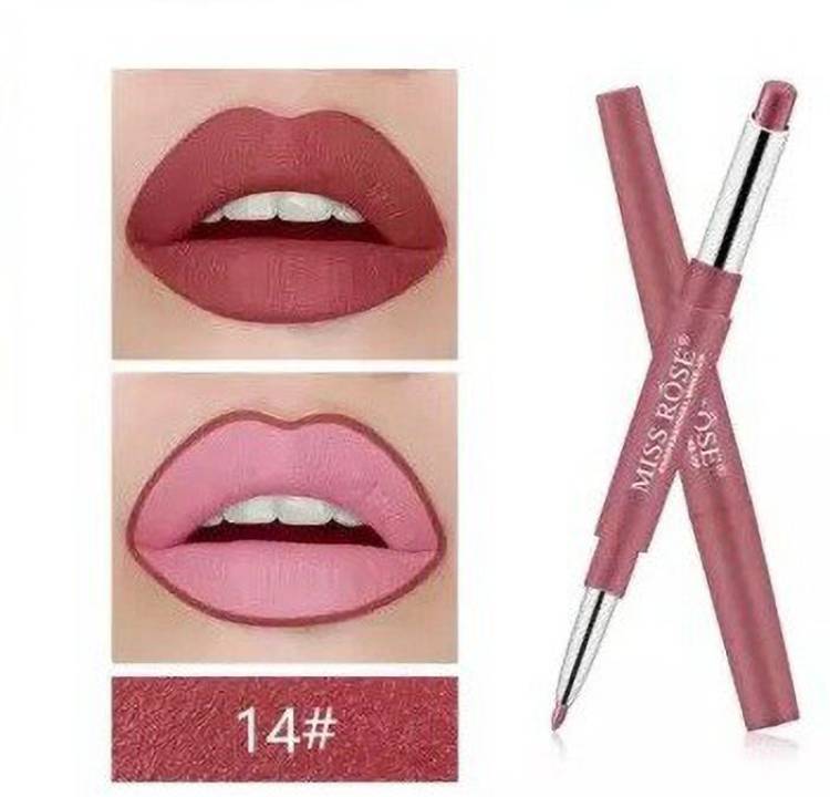 MISS ROSE Makeup Professional Lipstick & Liner 2 in 1-14 (Twinning Velvet, #14) Price in India