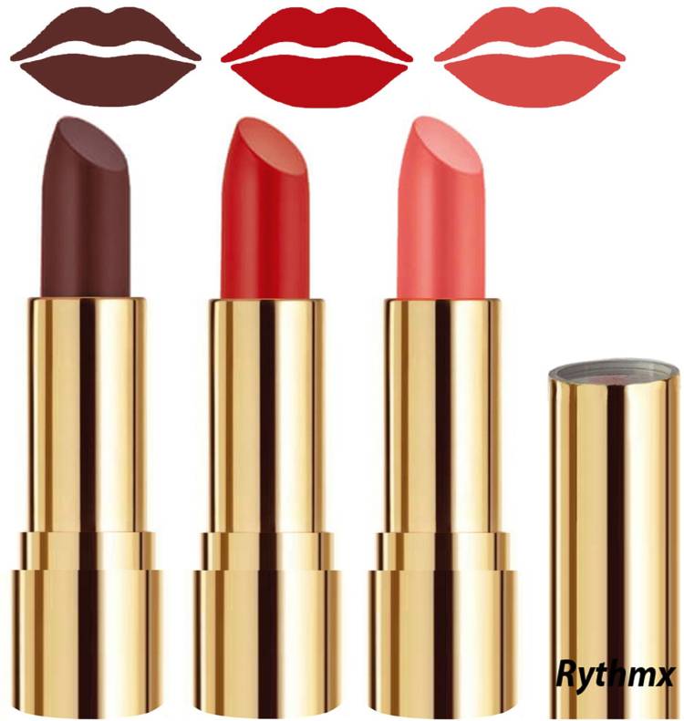 RYTHMX Soft Creme Matte Lip Colors Collection Combo Set of 3 Pcs Code no-1305 Price in India
