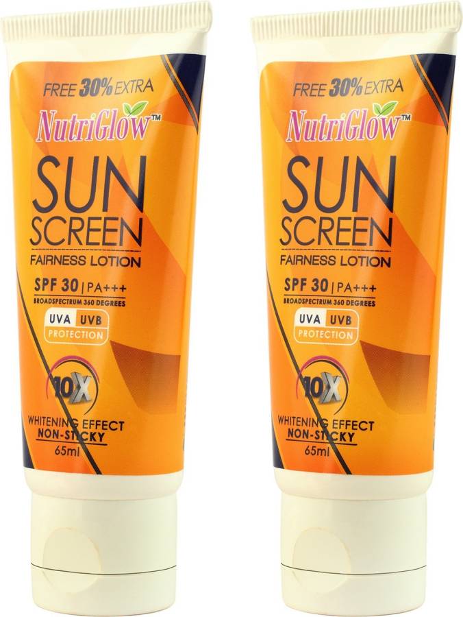 NutriGlow sunscreen fairness lotion set of 2 - SPF 30 PA+++ Price in India
