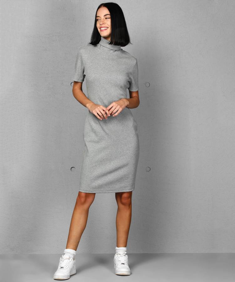 Women Sheath Grey Dress