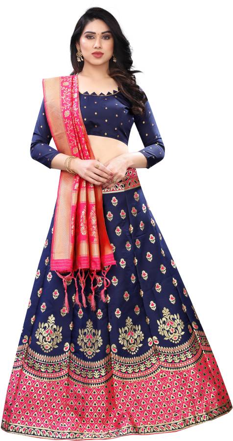 Printed Semi Stitched Lehenga Choli Price in India