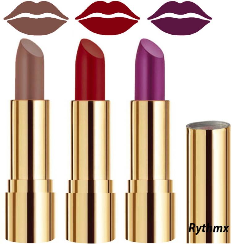 RYTHMX Smooth Creme Matte Lipstick for Girls Bold Colors in Just One Swipe Code no-543 Price in India