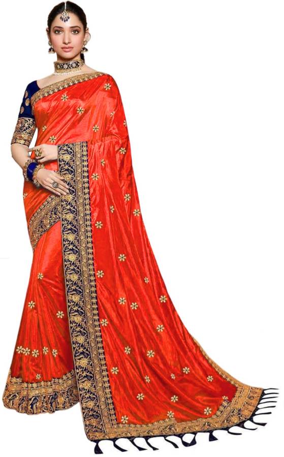 Embroidered Bollywood Cotton Silk Saree Price in India