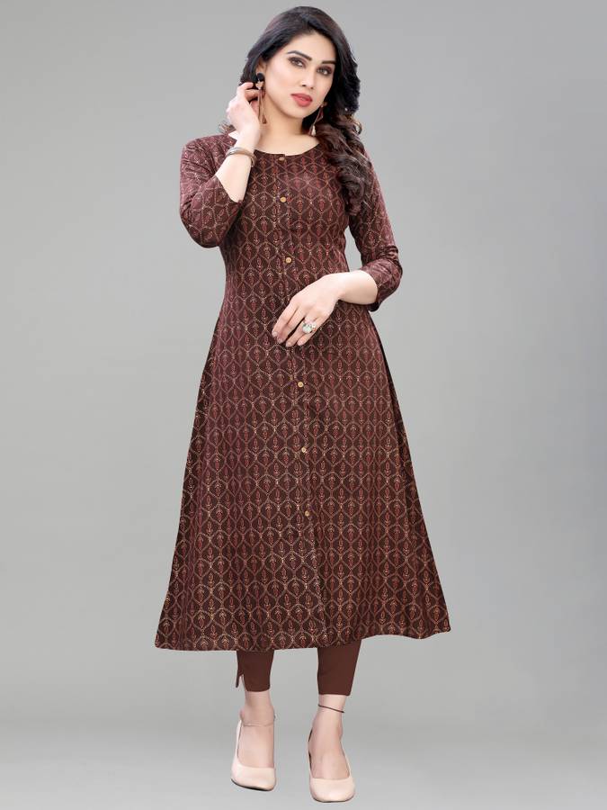 Women Printed Viscose, Rayon A-line Kurta