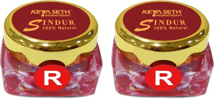KEYA SETH AROMATHERAPY 100% Natural Dust Sindoor Red with Herbs Extracts & Floral Pigments Kumkum, No Side Effects & No Hair Fall (3g*2) Dust Sindoor Price in India