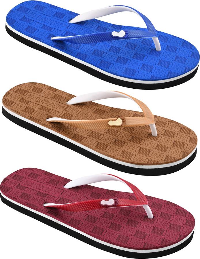 pack Of 3 Soft Comfortable Slippers & Flip Flops For Women (Multicolor) Slippers
