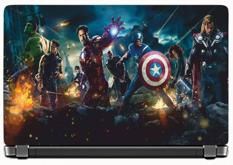 KALARKARI Laptop Skin Avenger team Premium Matte vinyl HD printed Easy to Install Laptop Skin/Sticker/Decal/Vinyl/Cover for all size laptops upto 15.6 vinyl Laptop Decal 15.6