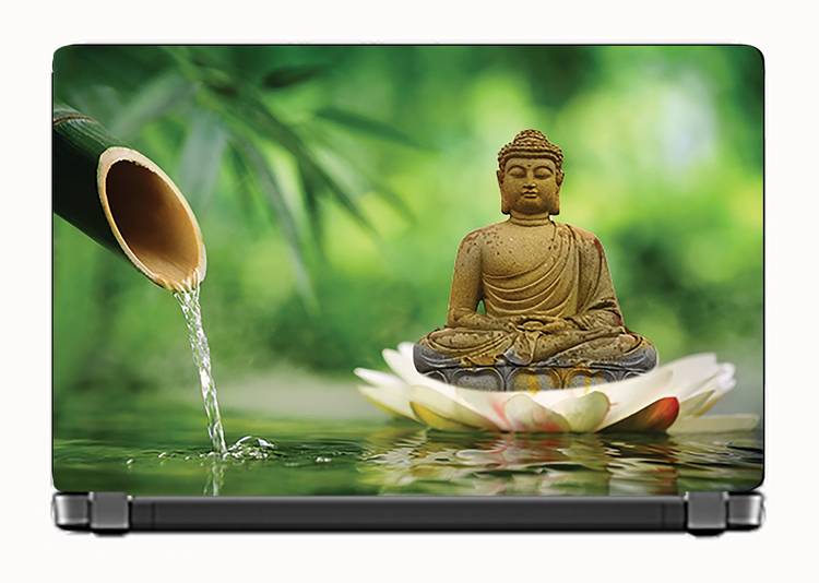 KALARKARI Laptop Meditating Lord buddha_Nature Premium matte finish vinyl HD printed Easy to Install Laptop Skin/Sticker/Vinyl/Cover for all size laptops upto 15.6 inches vinyl Laptop Decal 15.6