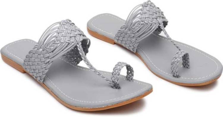 Women Grey Flats Sandal Price in India