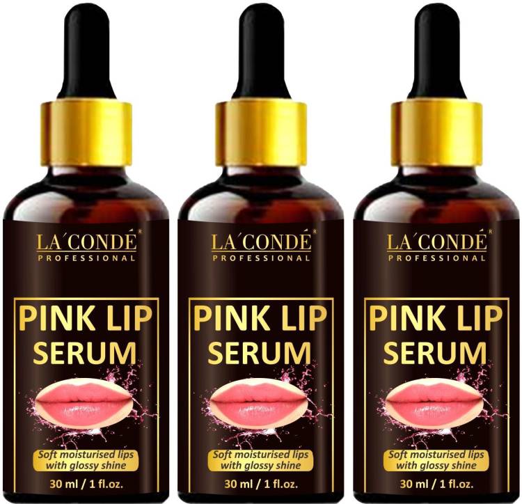 La'Conde Premium Pink Lip Serum Oil- For Soft Lips Combo Pack Of 3 bottle of 30 ml(90 ml) Price in India