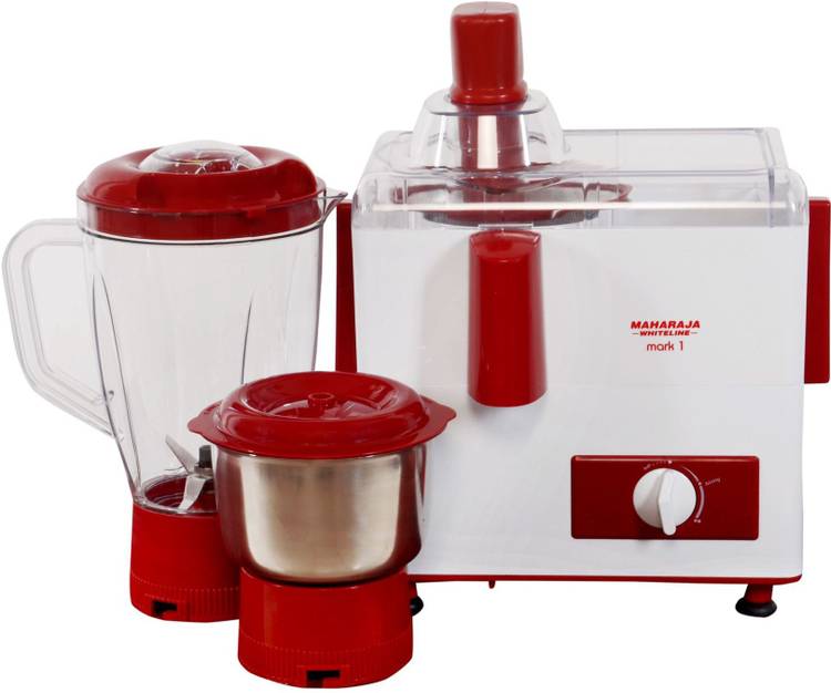 MAHARAJA WHITELINE by MAHARAJA WHITELINE Mark-1 450 W Juicer Mixer Grinder (2 Jars, Red, White)