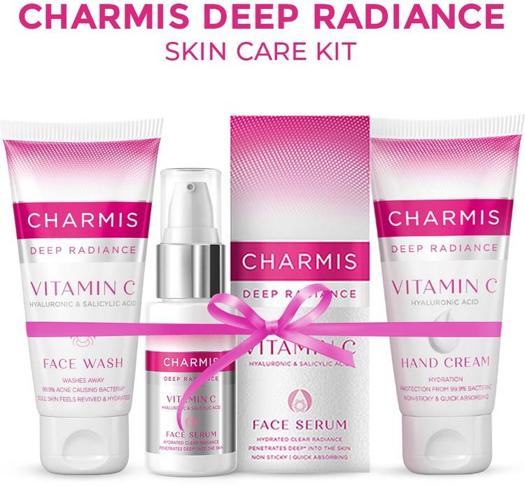 Charmis Deep Radiance Serum 30ml, Deep Radiance Facewash 50ml, Deep Radiance Hand Cream 50g