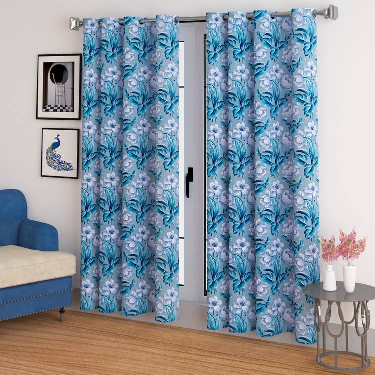 CHHAVI INDIA 150 cm (5 ft) Polyester Window Curtain (Pack Of 2)