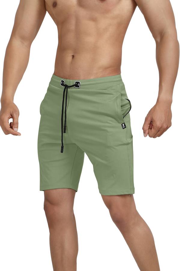 Solid Men Light Green Sports Shorts