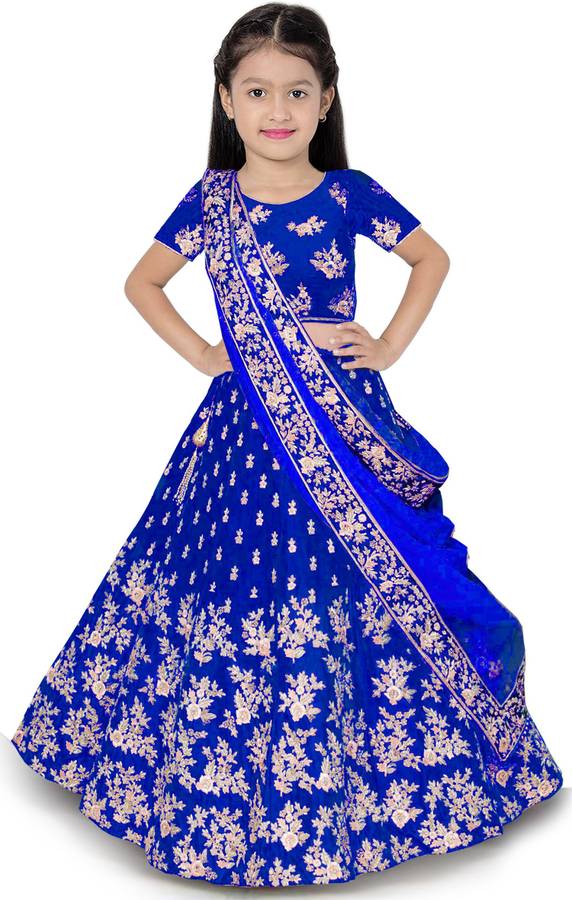 Girls Lehenga Choli Ethnic Wear, Party Wear Embroidered Lehenga, Choli and Dupatta Set
