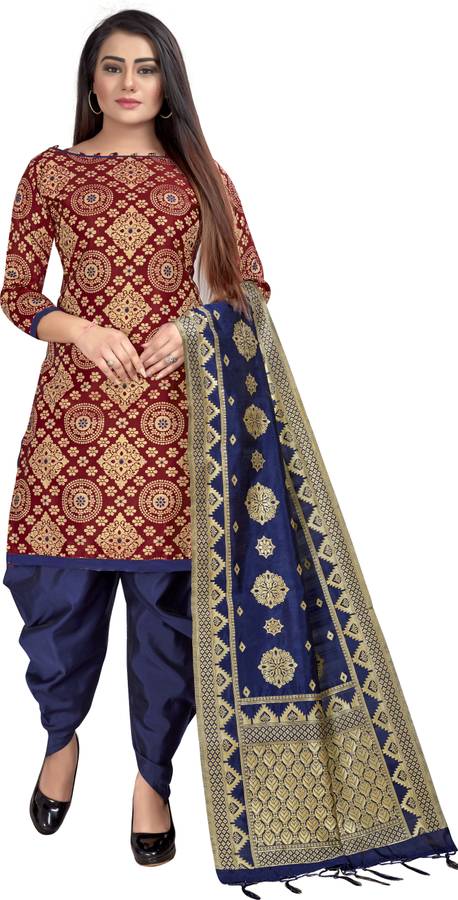 Jacquard Woven Kurta & Patiyala Material Price in India