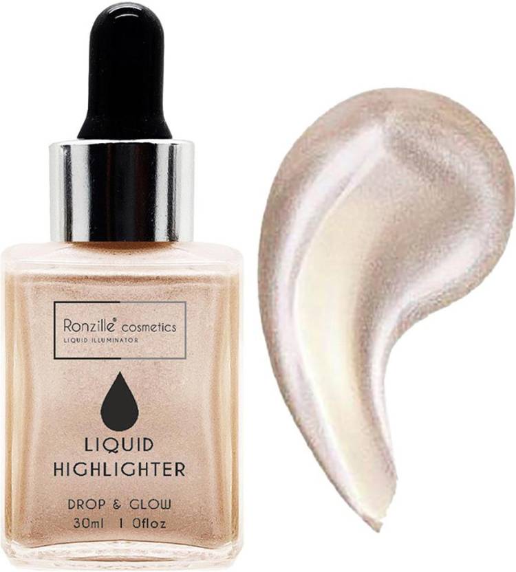 RONZILLE Illuminator Ultra Smooth Shine Waterproof Face And Body Highlighter 3D glow shine for medium to wheatish skin Liquid Highlighter 4 (Copper Gold) Highlighter Price in India