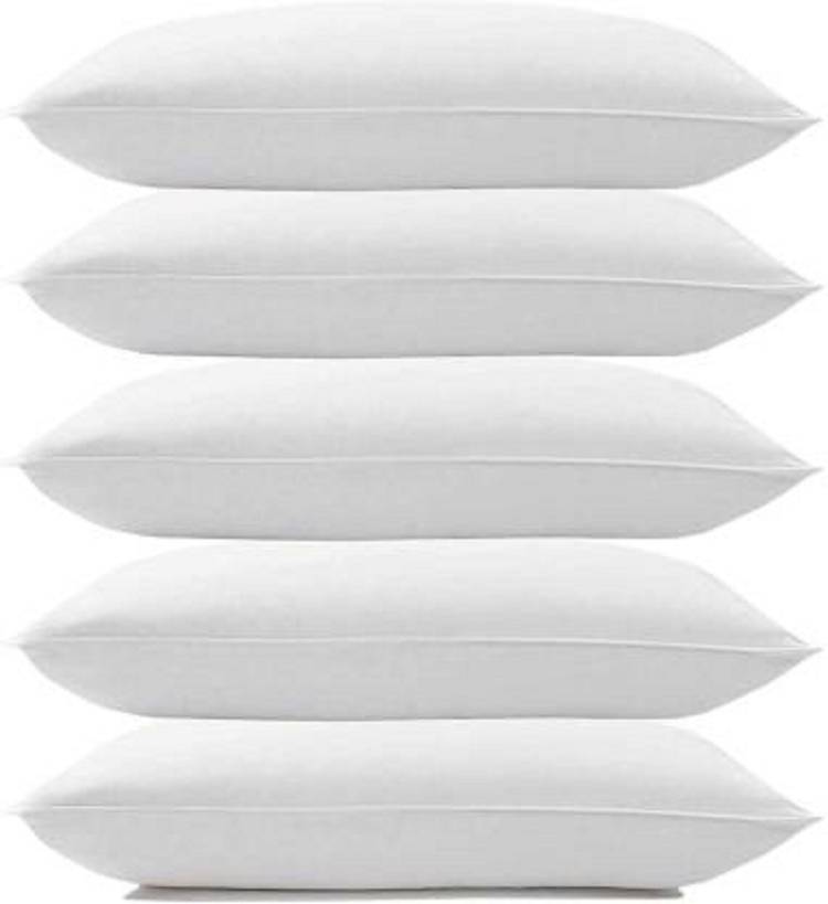 DONDA Polyester Fibre, Cotton Solid Sleeping Pillow Pack of 5