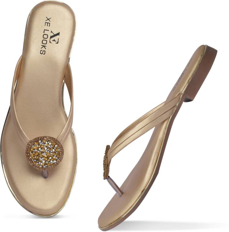XE Looks Women Gold Flats Price in India
