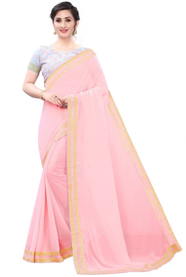 Solid Fashion Georgette Saree